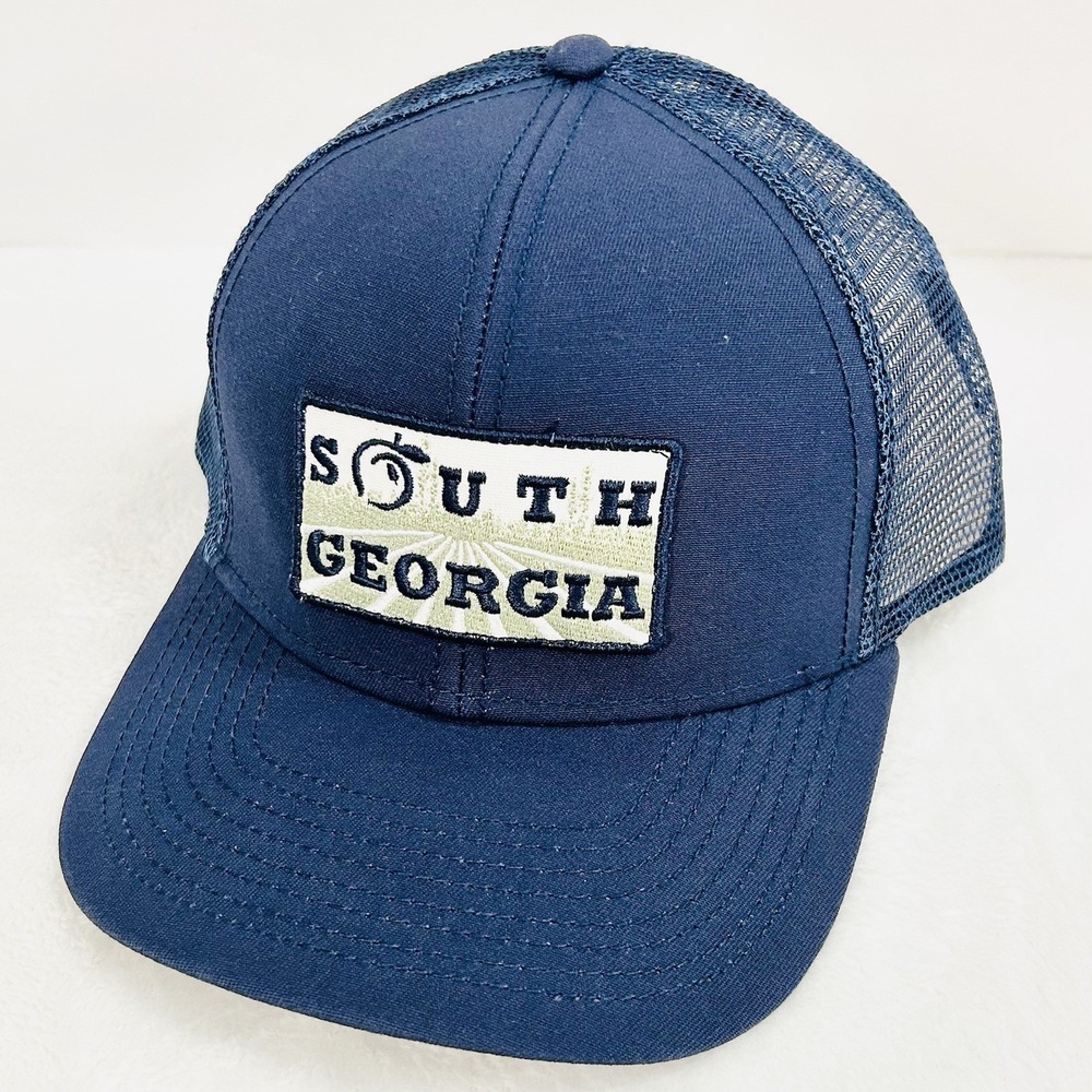 The State Company‎ South Georgia Square Patch Trucker Hat Cap Adjustable Blue